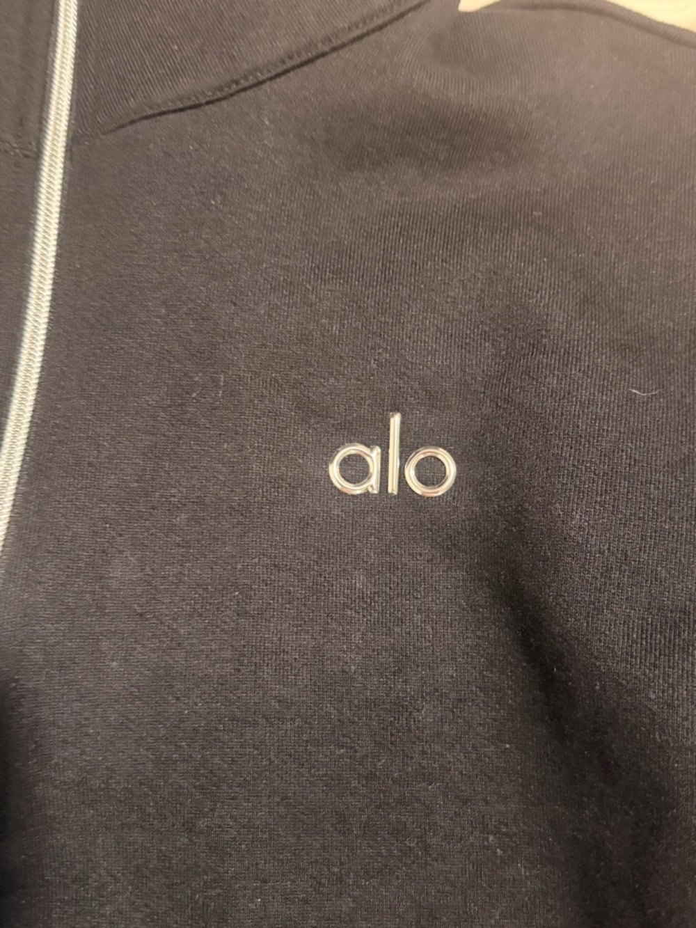 ALO Yoga Black Half-Zip Pullover Sweatshirt - Picture 8 of 9